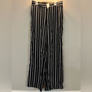 Loft flowy pants , black and white striped brand new with tags !